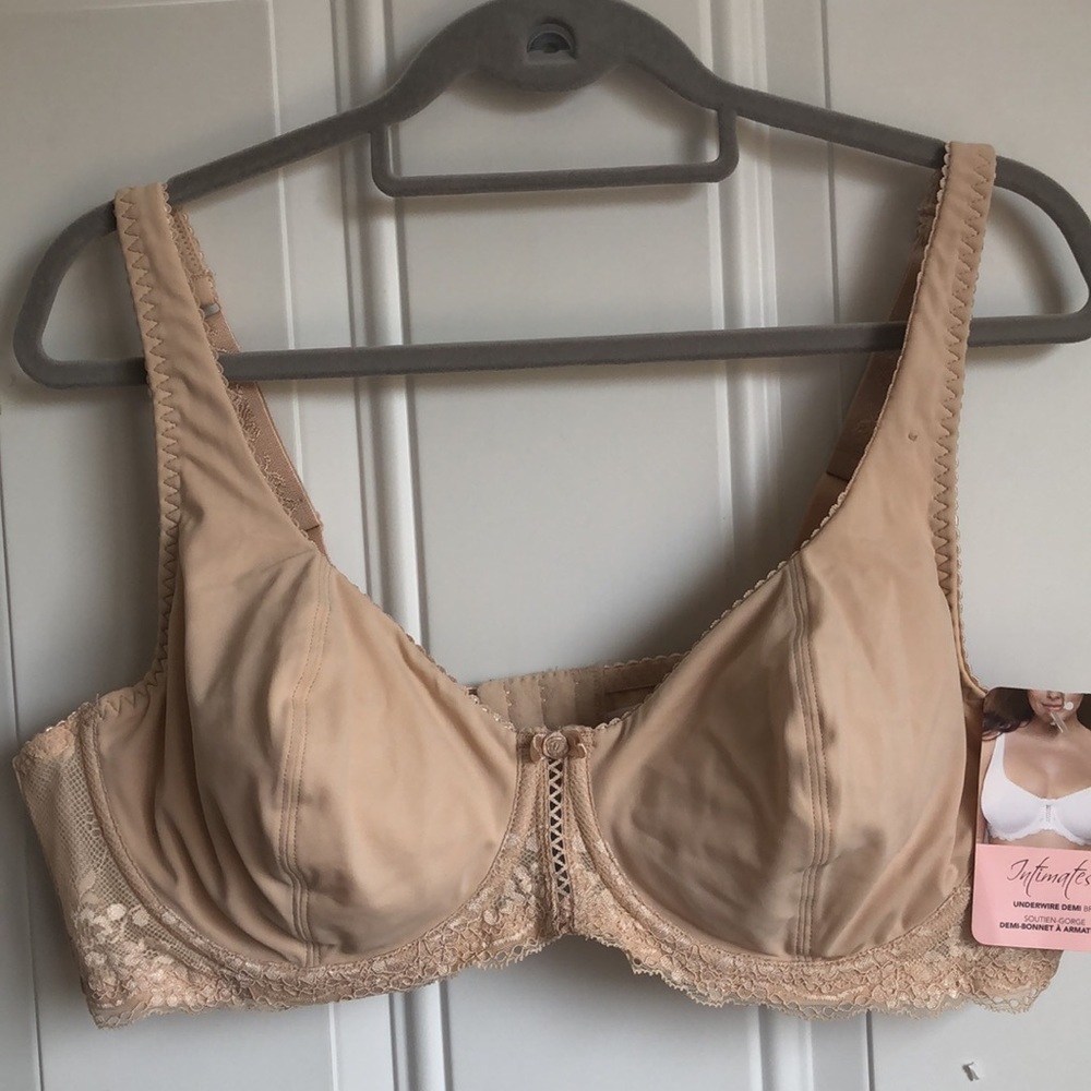 NWT INTIMATES UNDERWIRE DEMI BRA  PLUS SIZE 46B BEIGE/ TAN